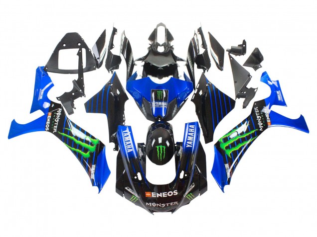 2020-2025 Yamaha YZF 1000 R1 Motorcycle Fairings - Blue Black Green Black ENEOS Monster Canada