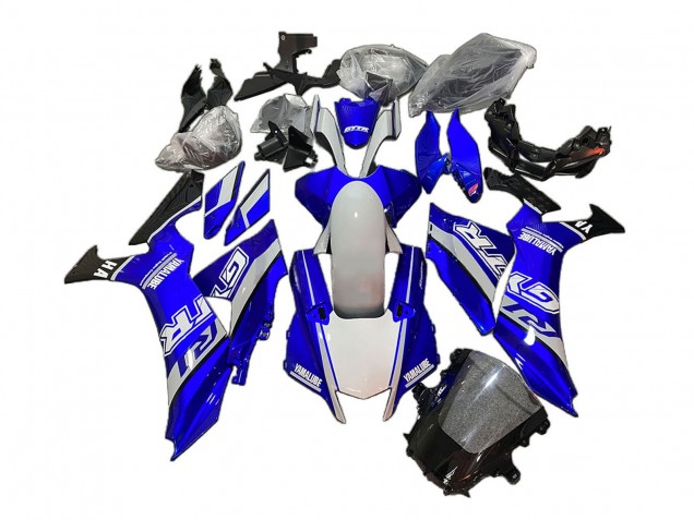 2020-2025 Yamaha YZF 1000 R1 Motorcycle Fairings - White Blue Glossy Black GYTR Yamalube Canada