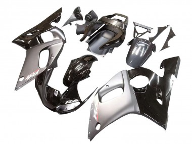 1998-2002 Yamaha YZF 600 R6 Motorcycle Fairings - Silver Glossy Black Canada
