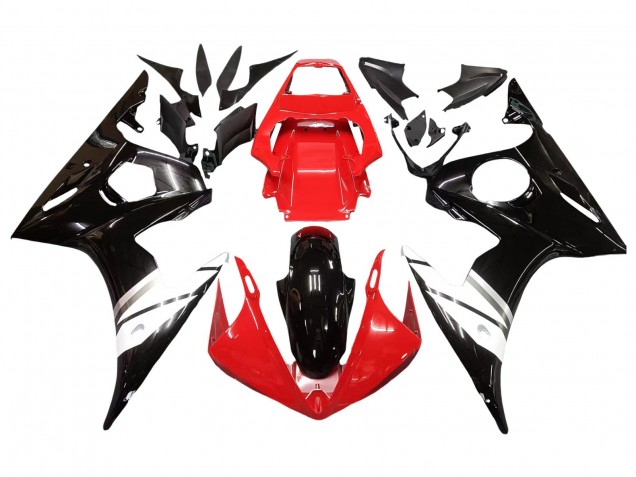 2006-2009 Yamaha YZF R6S Motorcycle Fairings - Red White Glossy Black Canada