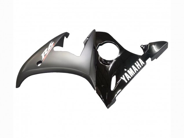 2006-2009 Yamaha YZF R6S Motorcycle Fairings - Glossy Black Matte Black White Decals Canada