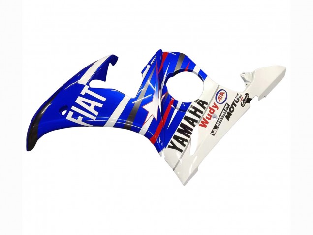 2006-2009 Yamaha YZF R6S Motorcycle Fairings - White Blue Fiat Motul Kastinee Canada