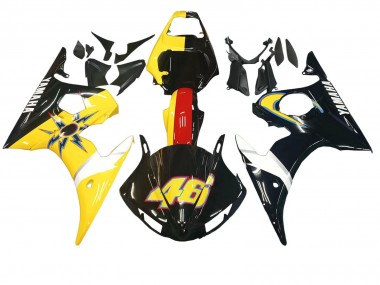 2006-2009 Yamaha YZF R6S Motorcycle Fairings - Yellow Red Glossy Black 46 Canada