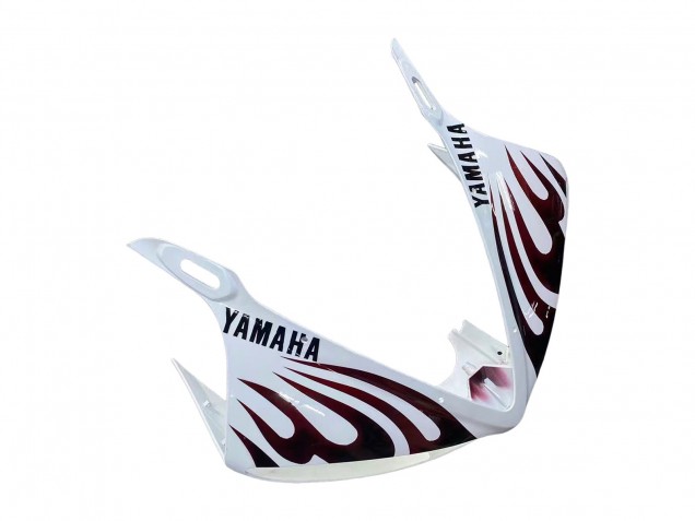 2006-2009 Yamaha YZF R6S Motorcycle Fairings - White with Dark Black Flame Canada