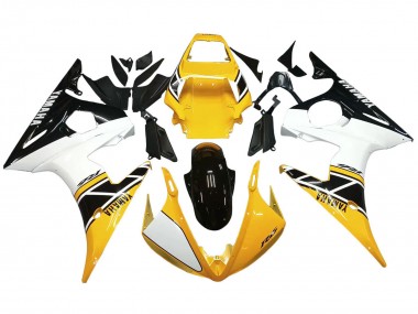 2006-2009 Yamaha YZF R6S Motorcycle Fairings - Yellow White Glossy Black Canada