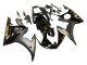2006-2009 Yamaha YZF R6S Motorcycle Fairings - Glossy Black Matte Black Gold Decals Canada