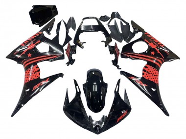 2006-2009 Yamaha YZF R6S Motorcycle Fairing - Glossy Black Red Canada