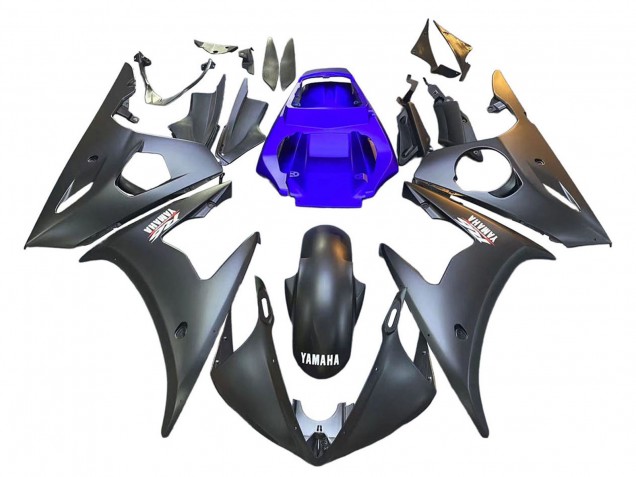 2006-2009 Yamaha YZF R6S Motorcycle Fairings - Blue Matte Black Canada