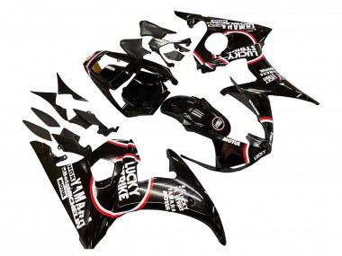 2006-2009 Yamaha YZF R6S Motorcycle Fairings - Glossy Black Red White Lucky Strike Motul Canada