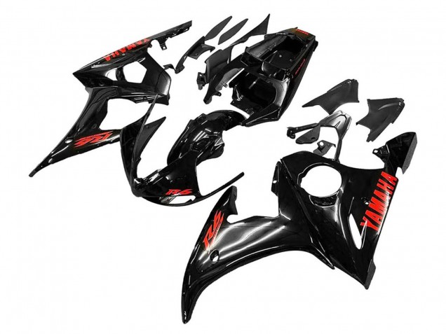 2006-2009 Yamaha YZF R6S Motorcycle Fairings - Glossy Black Red Canada