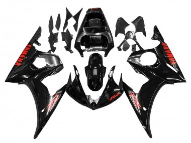 2006-2009 Yamaha YZF R6S Motorcycle Fairings - Glossy Black Red Canada
