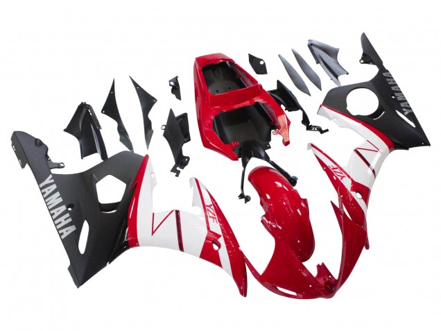 2003-2004 Yamaha YZF R6 Motorcycle Fairings - Red White Matte Black Canada
