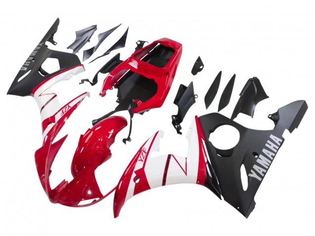 2003-2004 Yamaha YZF R6 Motorcycle Fairings - Red White Matte Black Canada