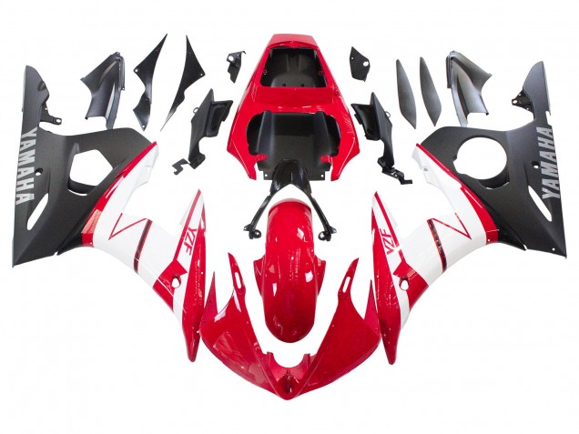 2003-2004 Yamaha YZF R6 Motorcycle Fairings - Red White Matte Black Canada