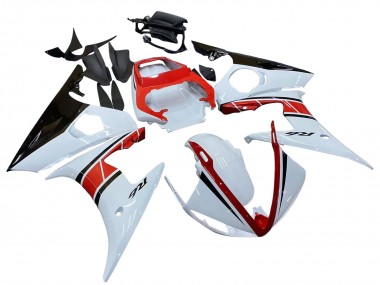 2006-2009 Yamaha YZF R6S Motorcycle Fairings - White Red Glossy Black Canada