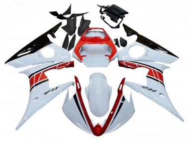 2006-2009 Yamaha YZF R6S Motorcycle Fairings - White Red Glossy Black Canada
