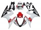 2003-2004 Yamaha YZF R6 Motorcycle Fairings - White Red Glossy Black Motul Canada