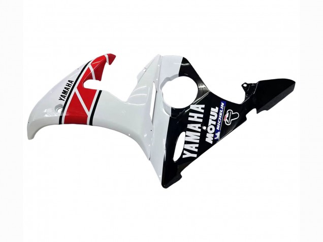 2006-2009 Yamaha YZF R6S Motorcycle Fairings - White Red Glossy Black Motul Canada