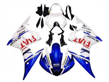 2005 Yamaha YZF 600 R6 Motorcycle Fairings - White Blue Dunlop Fiat Motul Canada