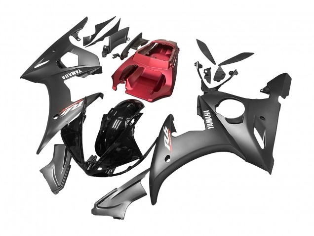 2005 Yamaha YZF 600 R6 Motorcycle Fairings - Matte Black Glossy Black Grey Red Canada