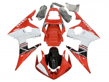 2005 Yamaha YZF 600 R6 Motorcycle Fairings - White Red Glossy Black Canada