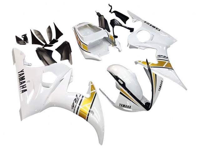 2005 Yamaha YZF 600 R6 Motorcycle Fairings - White Gold Black Canada