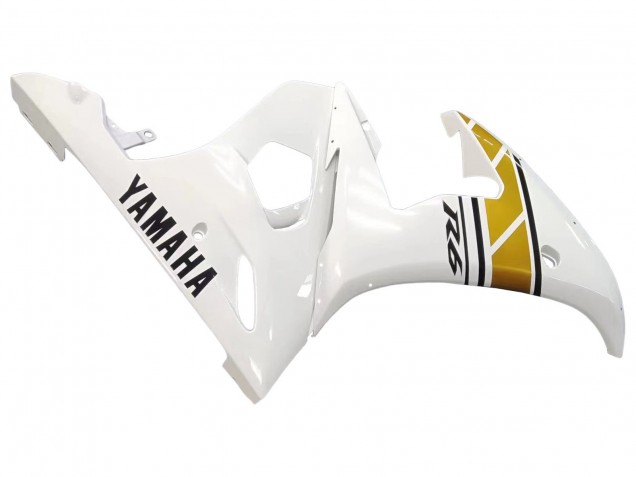 2005 Yamaha YZF 600 R6 Motorcycle Fairings - White Gold Black Canada
