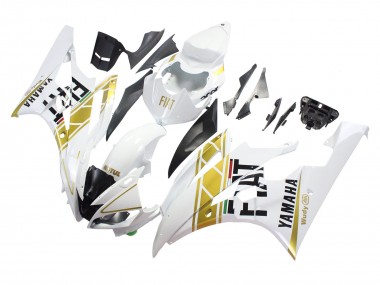 2006-2007 Yamaha YZF 600 R6 Motorcycle Fairings - White Gold Black Fiat Canada
