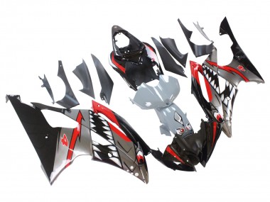 2008-2016 Yamaha YZF 600 R6 Motorcycle Fairings - Silver Black Red Shark 4 Canada