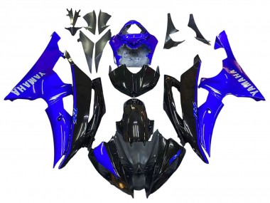 2008-2016 Yamaha YZF 600 R6 Motorcycle Fairings - Blue Glossy Black Canada