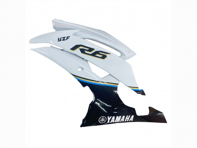 2008-2016 Yamaha YZF 600 R6 Motorcycle Fairing - White Blue Glossy Black Canada