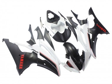 2008-2016 Yamaha YZF 600 R6 Motorcycle Fairings - White Matte Black Red Decals Canada