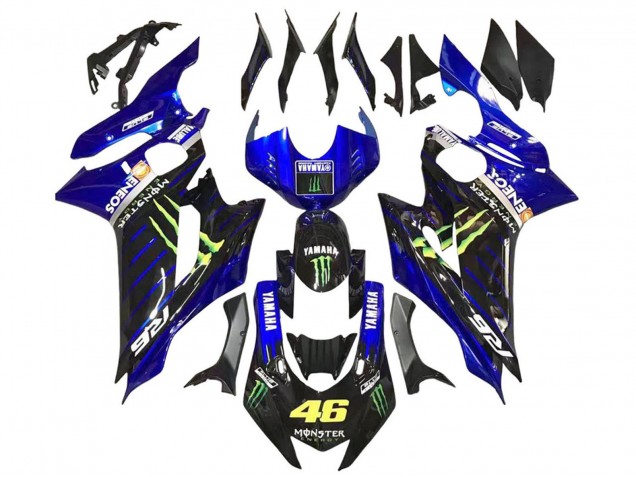 2017-2023 Yamaha YZF 600 R6 Motorcycle Fairings - Blue Glossy Black Green Monster ENEOS Yamalube Canada
