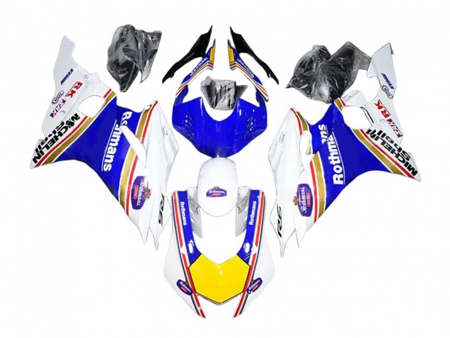 2017-2023 Yamaha YZF 600 R6 Motorcycle Fairings - White Blue Yellow Rothmans Canada