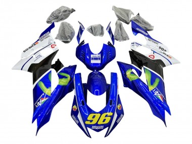 2017-2023 Yamaha YZF 600 R6 Motorcycle Fairings - White Blue Black Green MoviStar Semakin Didepan Canada