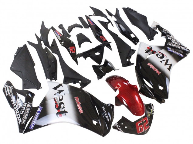 2011-2015 Honda CBR250RR Motorcycle Fairings - Glossy Black White West Red HRC 62 Canada
