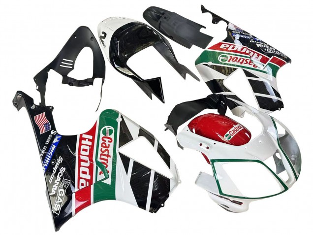 2000-2006 Honda VTR1000 Motorcycle Fairings - White Red Green Glossy Black Castrol Canada
