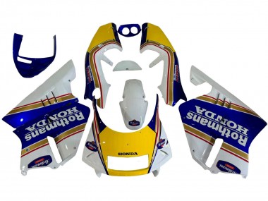 1994-1996 Honda NSR250 Motorcycle Fairings - White Blue Yellow Gold Rothmans Canada