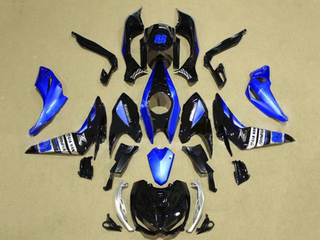 2014-2019 Kawasaki Z1000 Motorcycle Fairing - Blue Glossy Black Canada