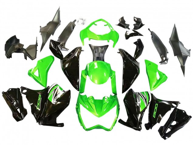 2013-2018 Kawasaki Z800 Motorcycle Fairings - Green Glossy Black Canada