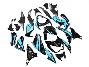 2013-2018 Kawasaki Z800 Motorcycle Fairings - Light Blue Glossy Black Canada
