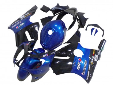 2000-2001 Kawasaki ZX12R Motorcycle Fairings - Blue Glossy Black Elf Bridgestone Canada