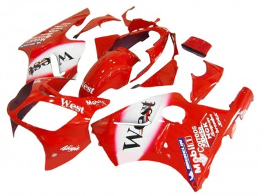 2000-2001 Kawasaki ZX12R Motorcycle Fairings - Red White Black West Canada