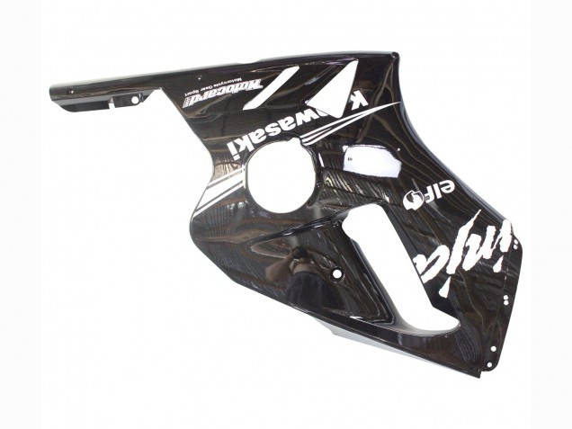 2000-2001 Kawasaki ZX12R Motorcycle Fairings - Glossy Black White Elf Snow Canada