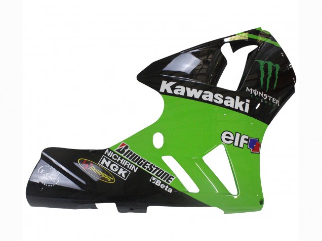 2002-2006 Kawasaki ZX12R Motorcycle Fairing - Green Glossy Black Elf Touch4 Monster Canada
