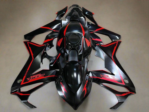 2019-2020 Honda CBR650R Motorcycle Fairings - Glossy Black Red Stripe Canada