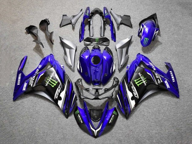 2015-2018 Yamaha YZF R3/R25 Motorcycle Fairings - Blue Silver Black Monster Canada