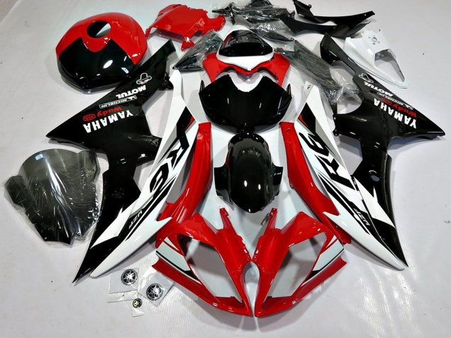 2008-2016 Yamaha YZF 600 R6 Motorcycle Fairings - White Red Glossy Black Motul Michelin Canada