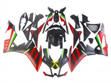 2009-2015 Aprilia RSV4 1000 Motorcycle Fairings - Matte Black Red Green Stripe Canada
