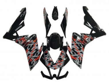 2009-2015 Aprilia RSV4 1000 Motorcycle Fairings - Black Grey Red Camouflage Canada